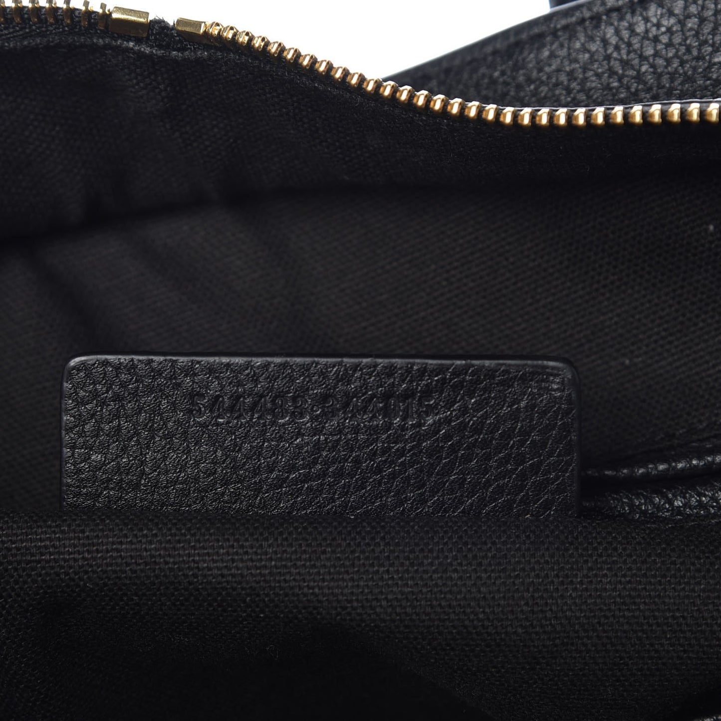 Pebbled Calfskin Small Skull Padlock Zip Around Tote Black