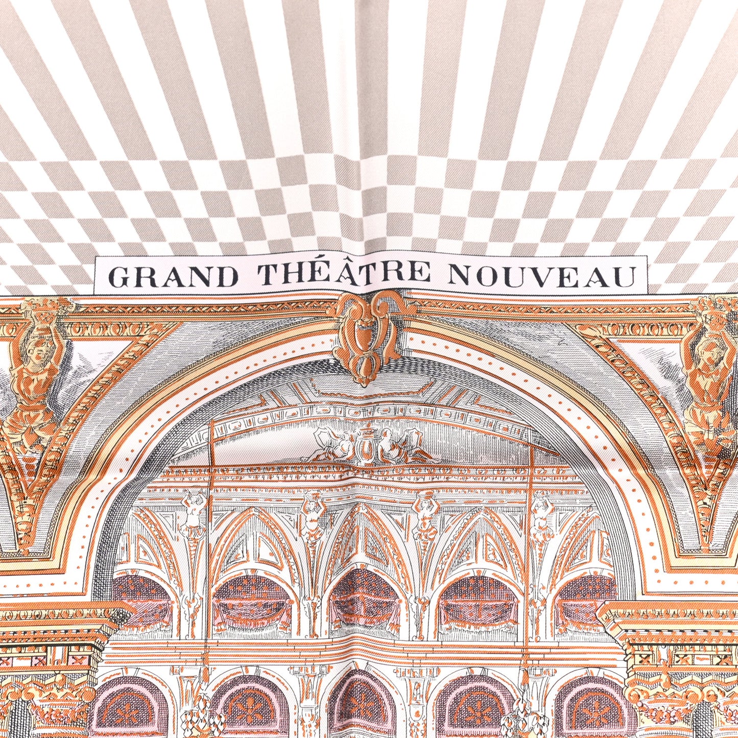 Silk Grand Theatre Nouveau Scarf 90 Rose Pale Etoupe