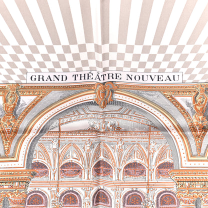 Hermes Silk Grand Theatre Nouveau Scarf 90 Rose Pale Etoupe 4 of 5