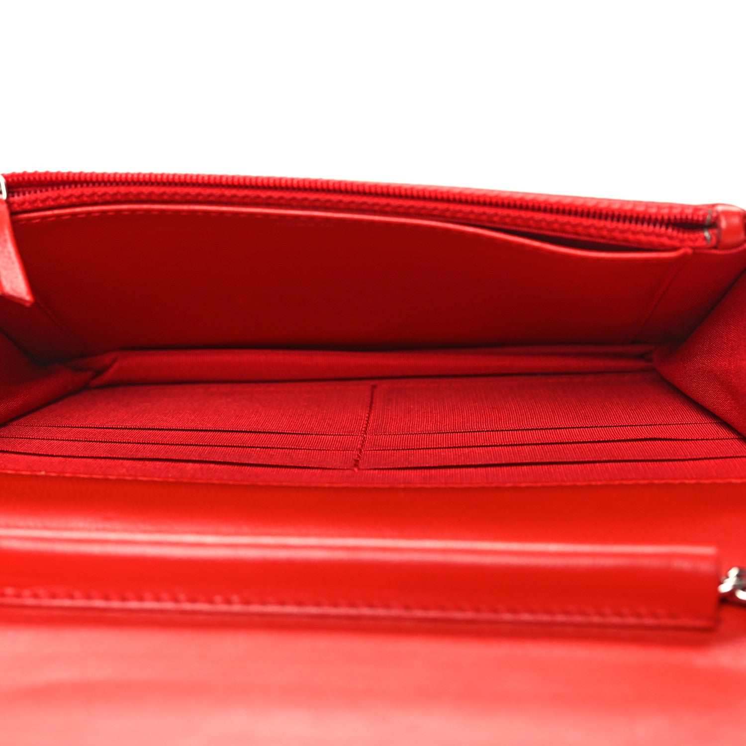 Chanel Lambskin Quilted Diamond CC Wallet On Chain WOC Red 5 of 12