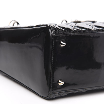 Christian Dior Patent Cannage Medium Lady Dior Black 8 of 12