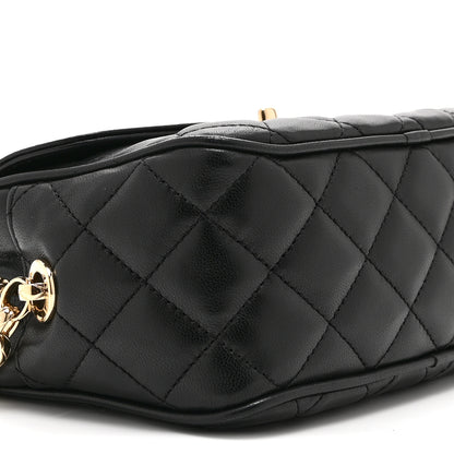 Chanel Lambskin Quilted Tassel Flap Camera Case Black 9 of 10
