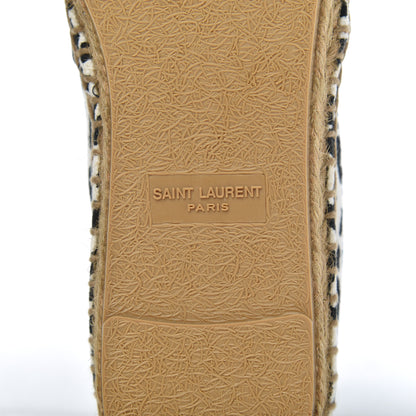 Saint Laurent Canvas Leopard Print Espadrilles 38 Latte Black 7 of 9