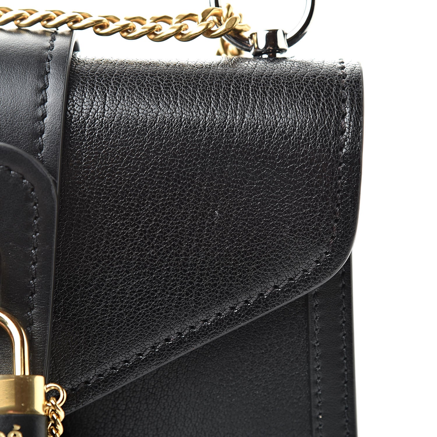 Chloe Shiny Goatskin Calfskin Aby Chain Shoulder Bag Black 11 of 12