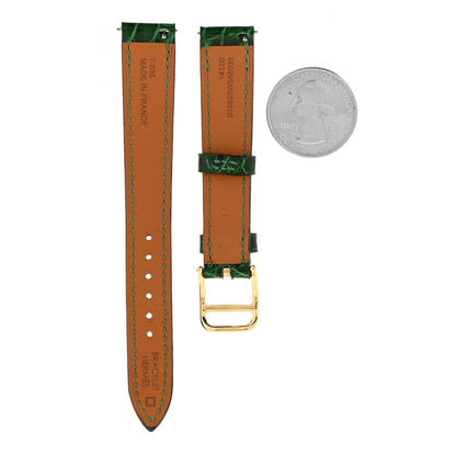 Hermes Shiny Alligator Watch Strap Vert Moyen 2 of 7