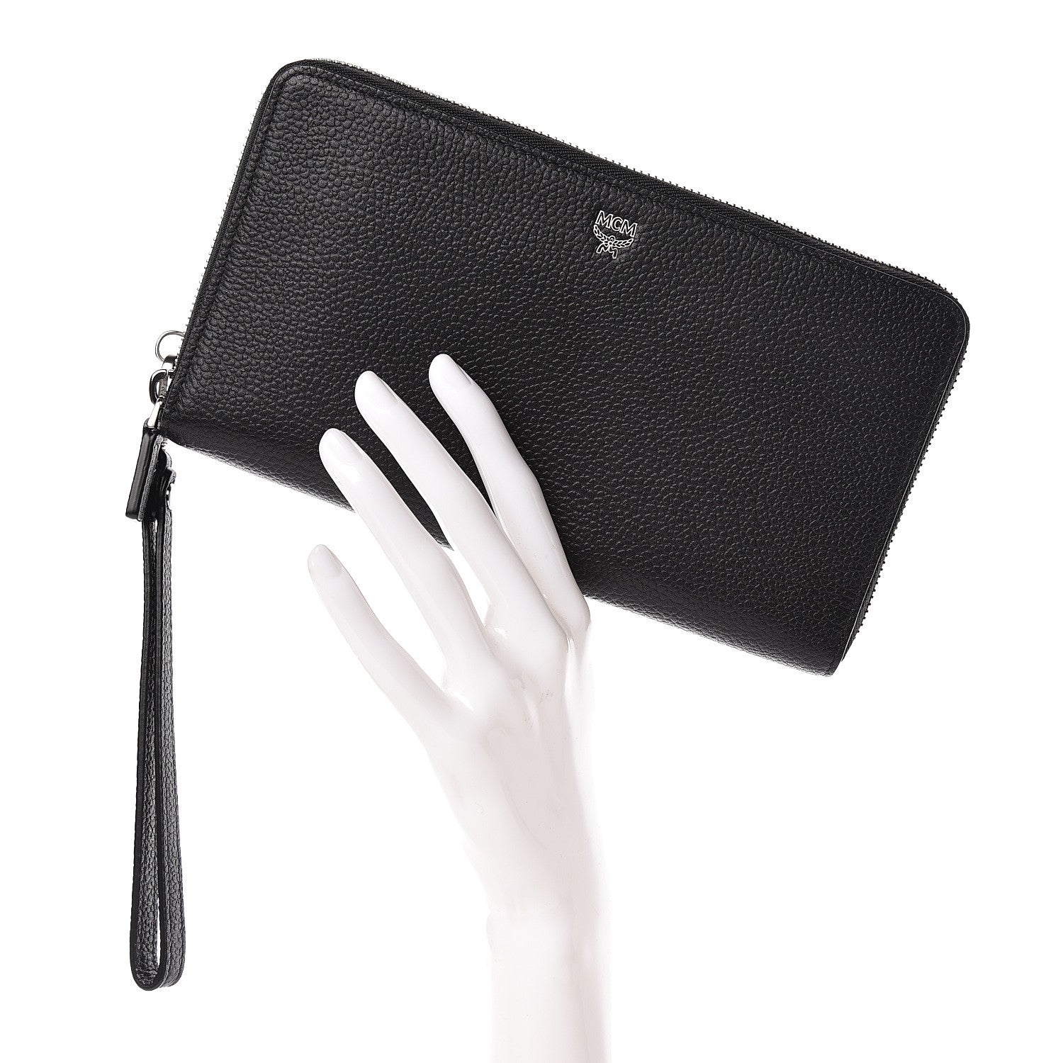 MCM Calfskin Fontanellas Park Avenue Milla Zip Around Wallet Black 2 of 8