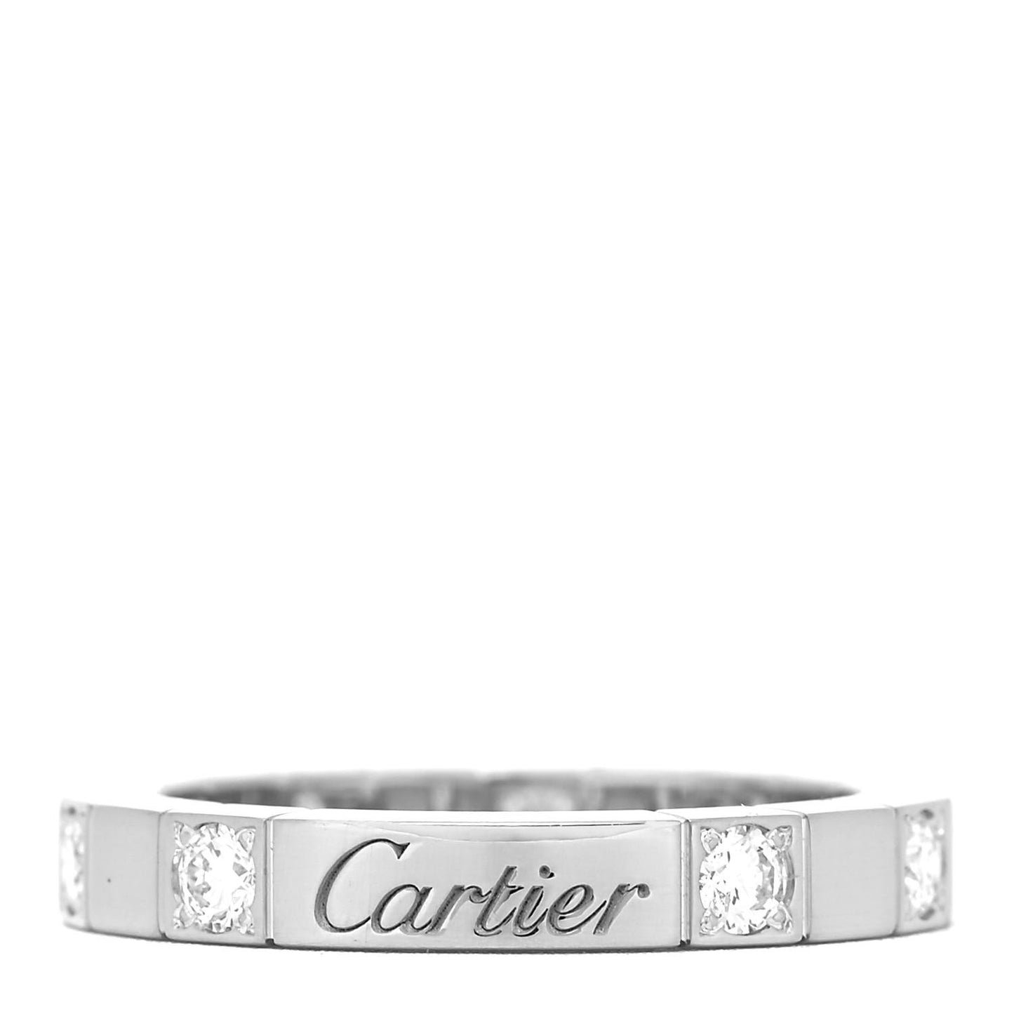 18K White Gold Diamond Lanieres Half Eternity Band Ring 50 5.25