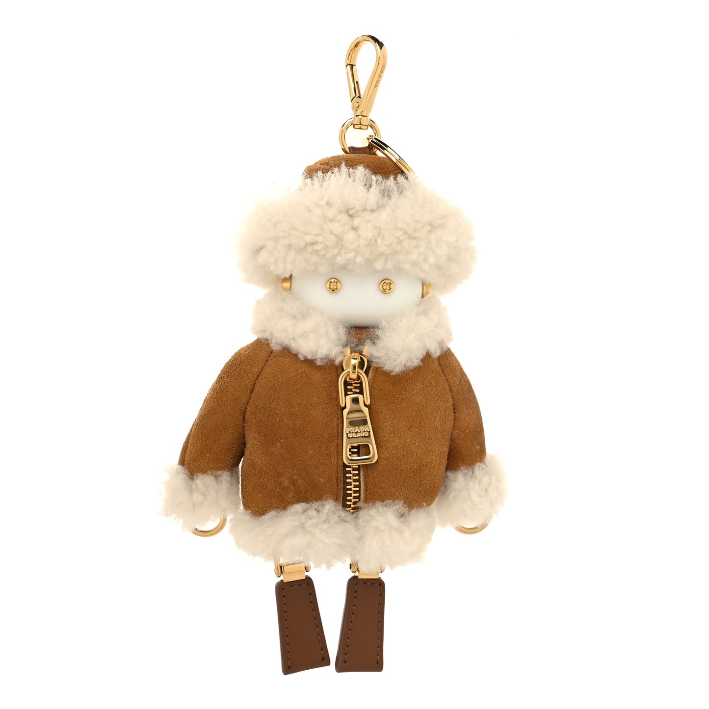 Shearling Soft Robot Keychain Honey
