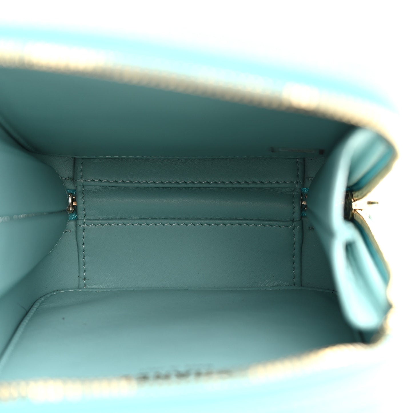 Caviar Quilted CC North South Filigree Vanity Case Light Blue