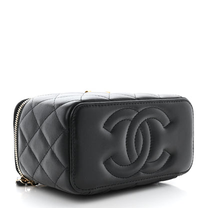 Chanel Lambskin Quilted Pick Me Up Vanity Case Black 4 of 13