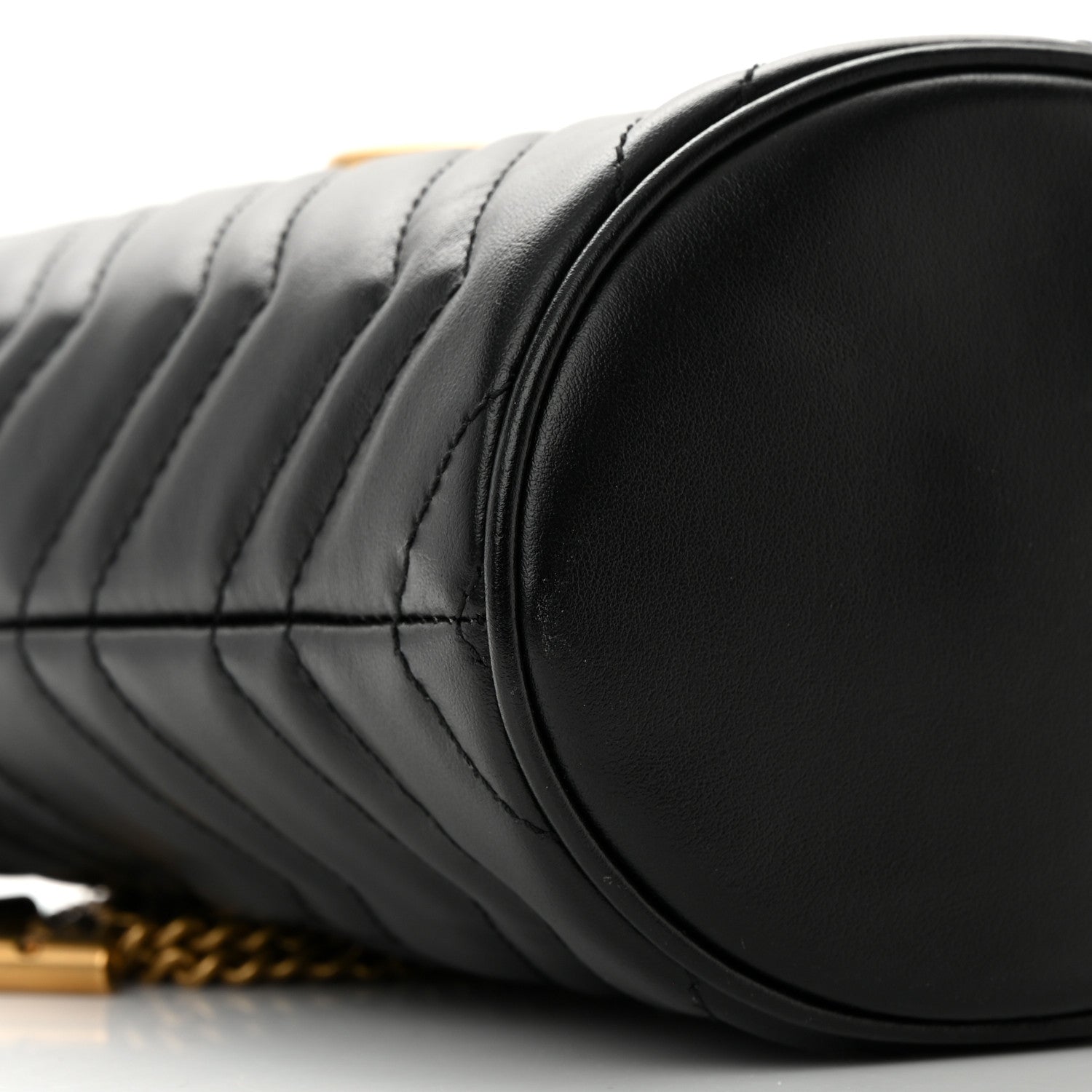 Gucci Calfskin Matelasse Mini GG Marmont 2.0 Bucket Bag Black 9 of 12
