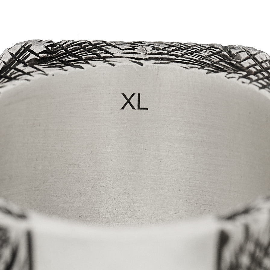 Gucci Sterling Silver Letter F Ring 63 10.25 5 of 6