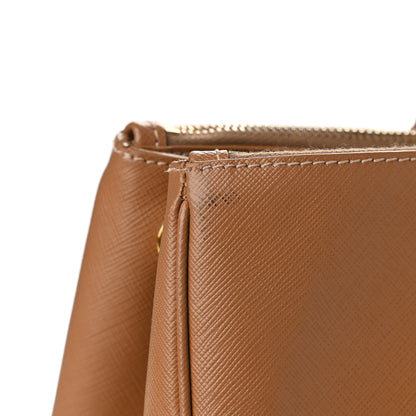 Prada Saffiano Large Galleria Double Zip Tote Caramel 3 of 11