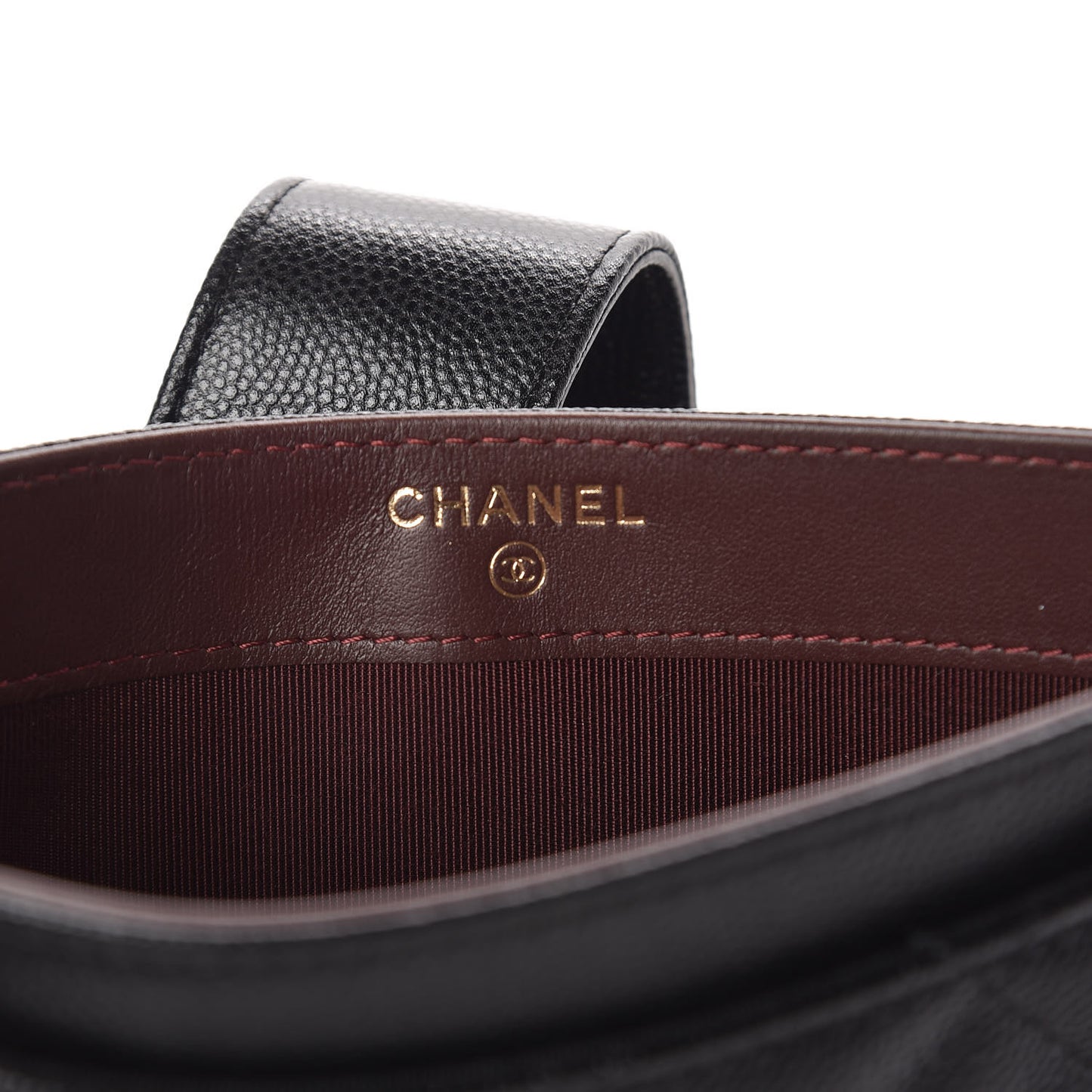 Caviar Quilted Classic Strap Pouch Black