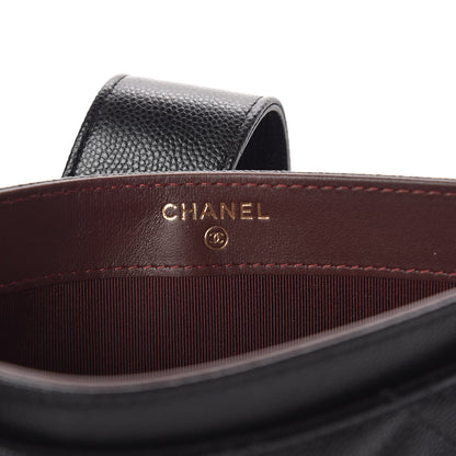 Chanel Caviar Quilted Classic Strap Pouch Black 7 of 10