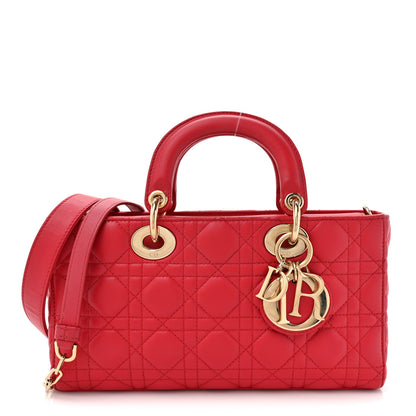 Christian Dior Lambskin Cannage Medium Lady D-Joy Red 1 of 21