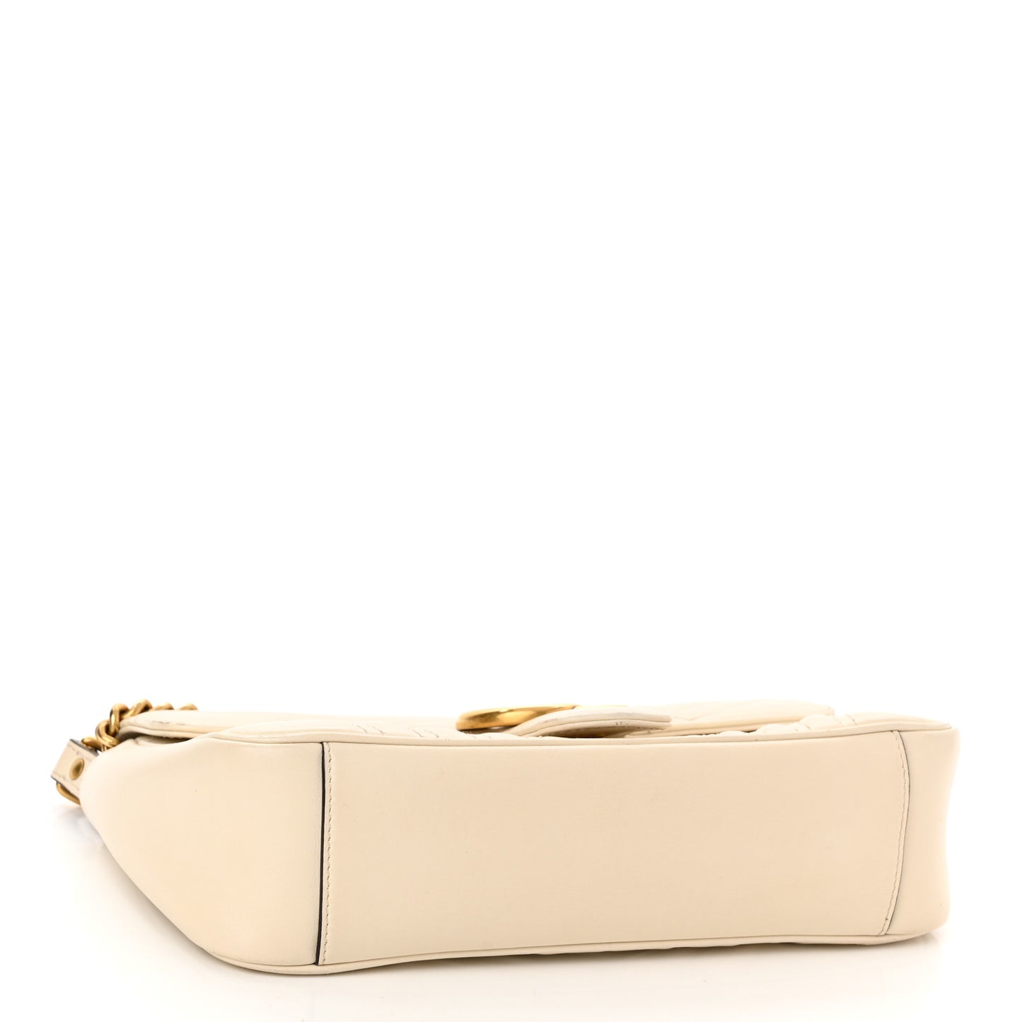Calfskin Matelasse Small GG Marmont Shoulder Bag White