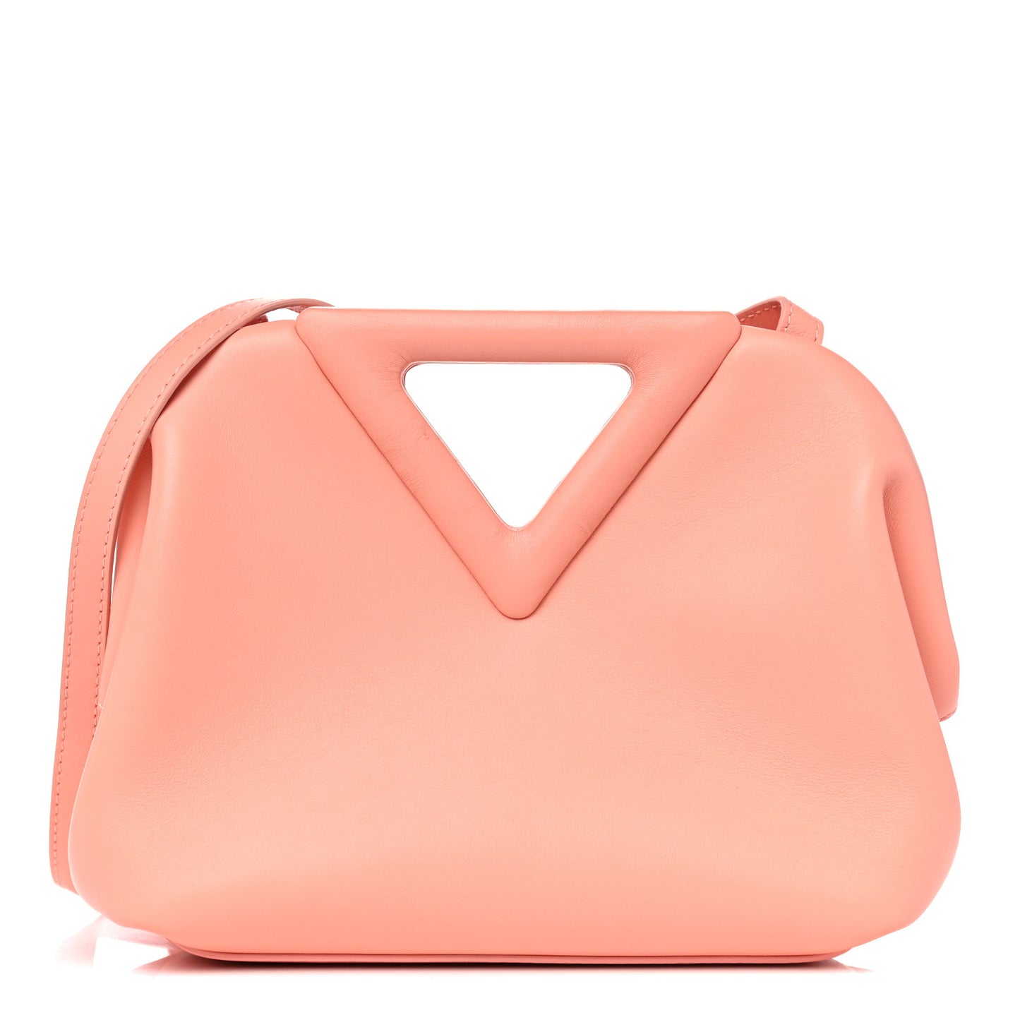 Calfskin Small The Point Triangle Bag Peachy