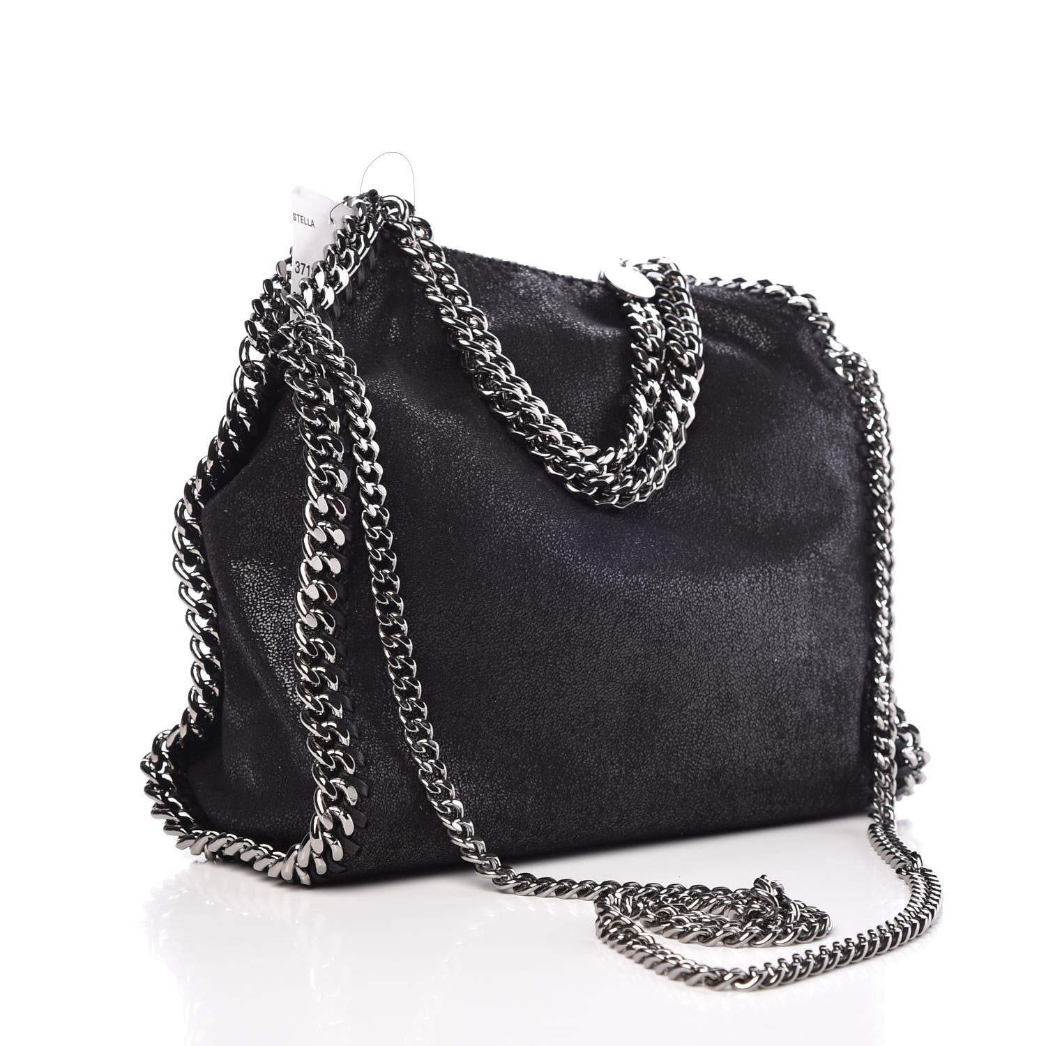 Stella McCartney Shaggy Deer Mini Falabella Fold Over Tote Black 3 of 7