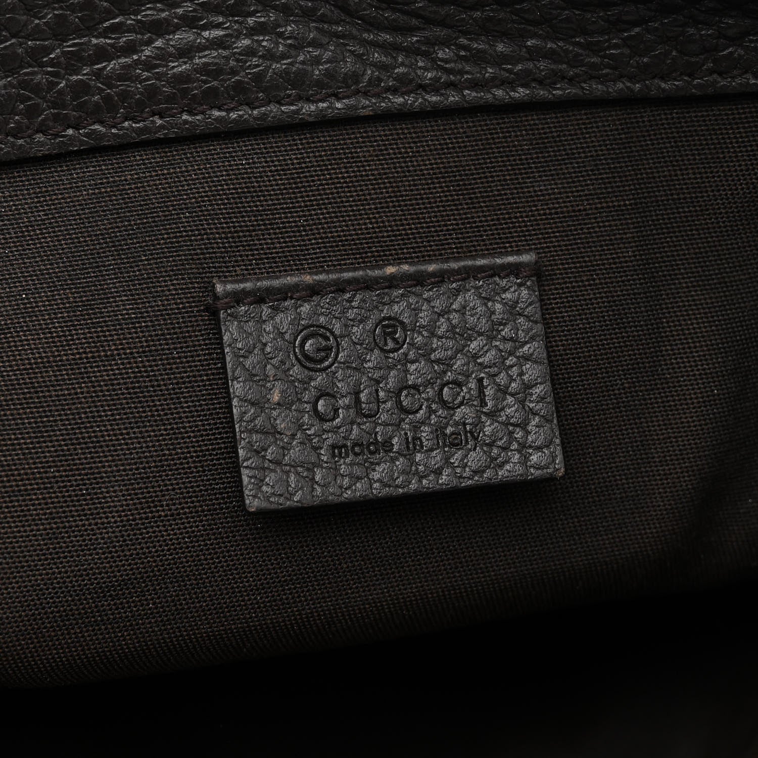 Gucci Monogram Dollar Calfskin O Drawstring Backpack Beige Ebony Testa di Moro Dark Chocolate 6 of 12