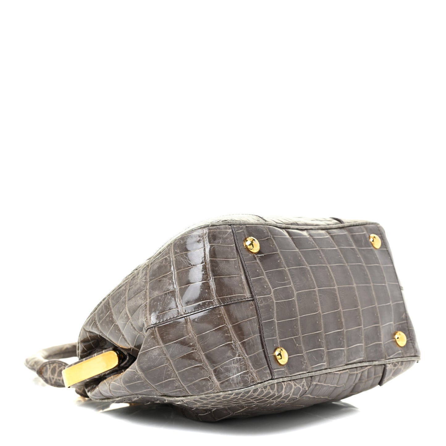 Crocodile Frame Shoulder Bag Grigio