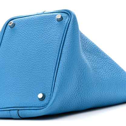 Hermes Taurillon Clemence Picotin Lock 18 PM  Bleu Frida 10 of 10