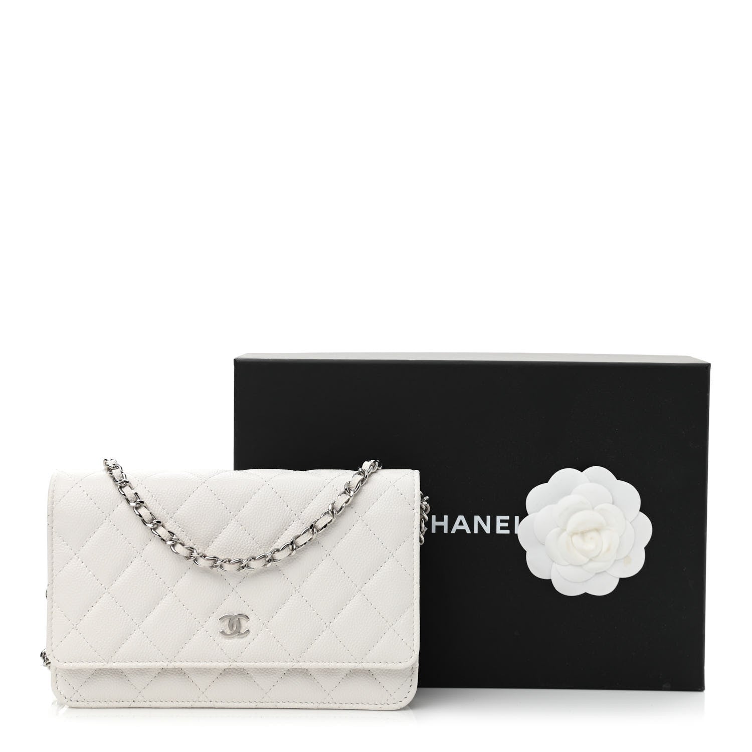 Chanel Caviar Quilted Wallet On Chain WOC White 12 of 12