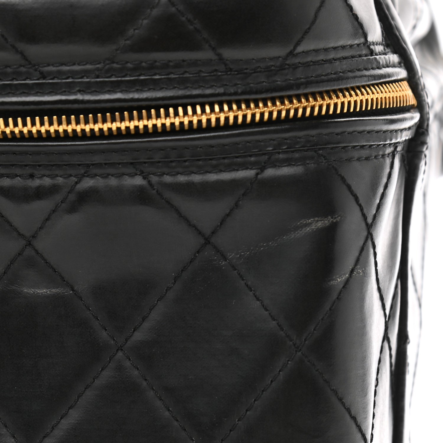 Chanel Patent Quilted CC Vanity Cosmetic Case Black 11 of 14