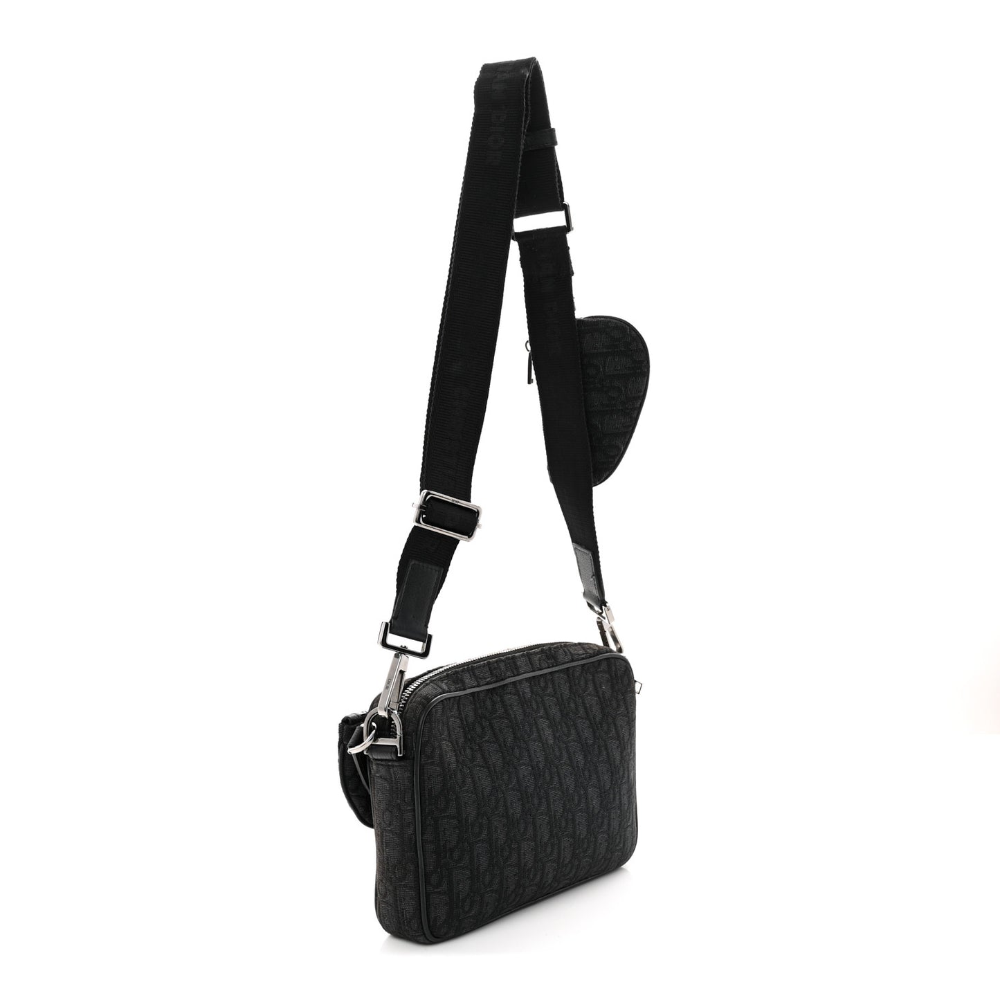 Oblique Saddle Triple Pouch Black