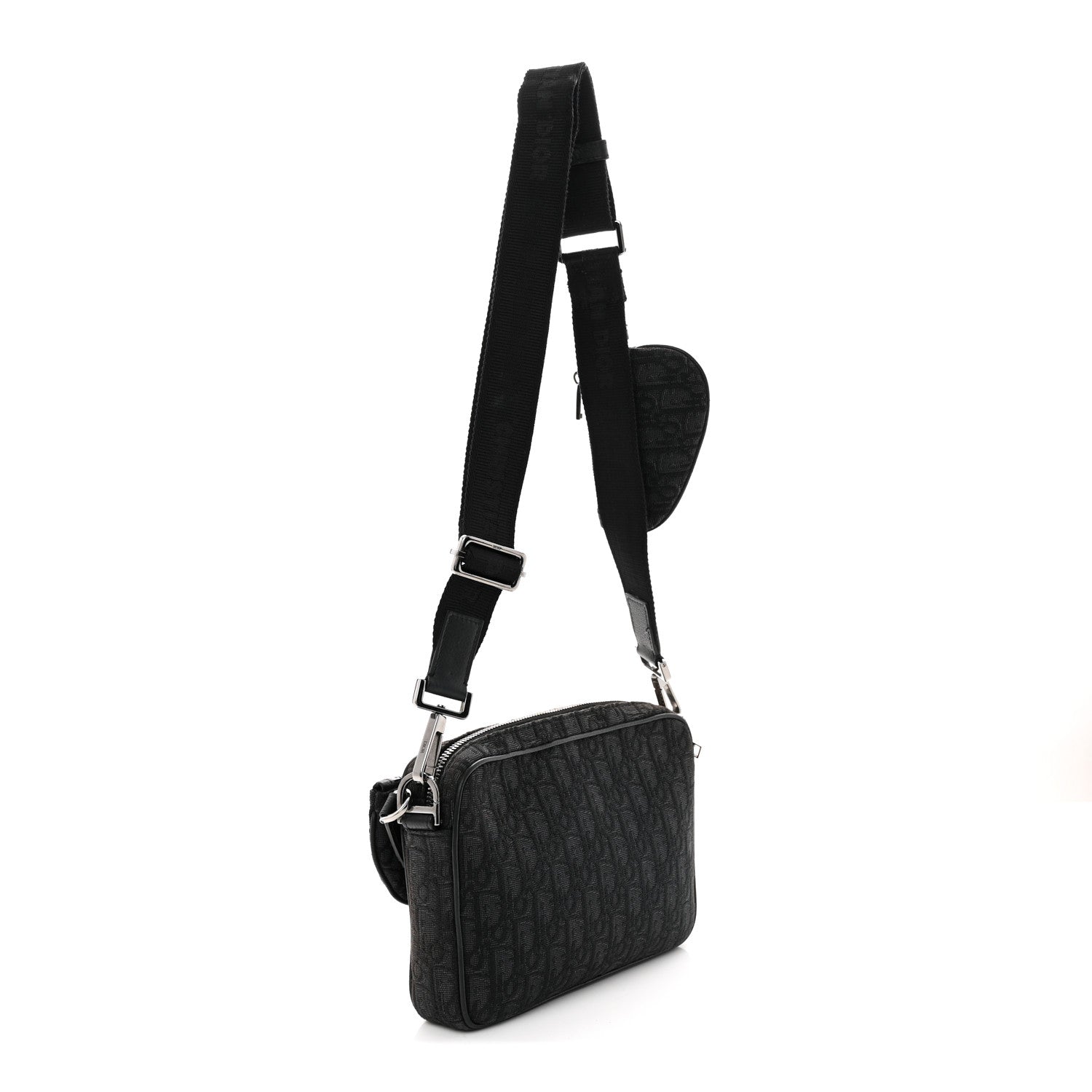 Christian Dior Oblique Saddle Triple Pouch Black 3 of 13