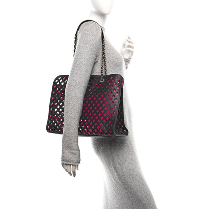 Chanel Lambskin Sea Through Tote Black Multicolor 2 of 11