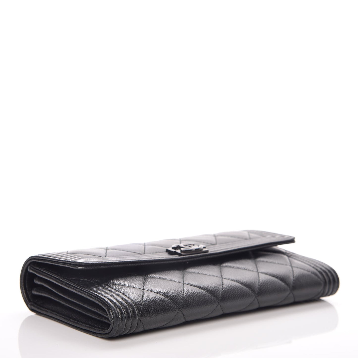 Caviar Quilted Boy Flap Wallet So Black