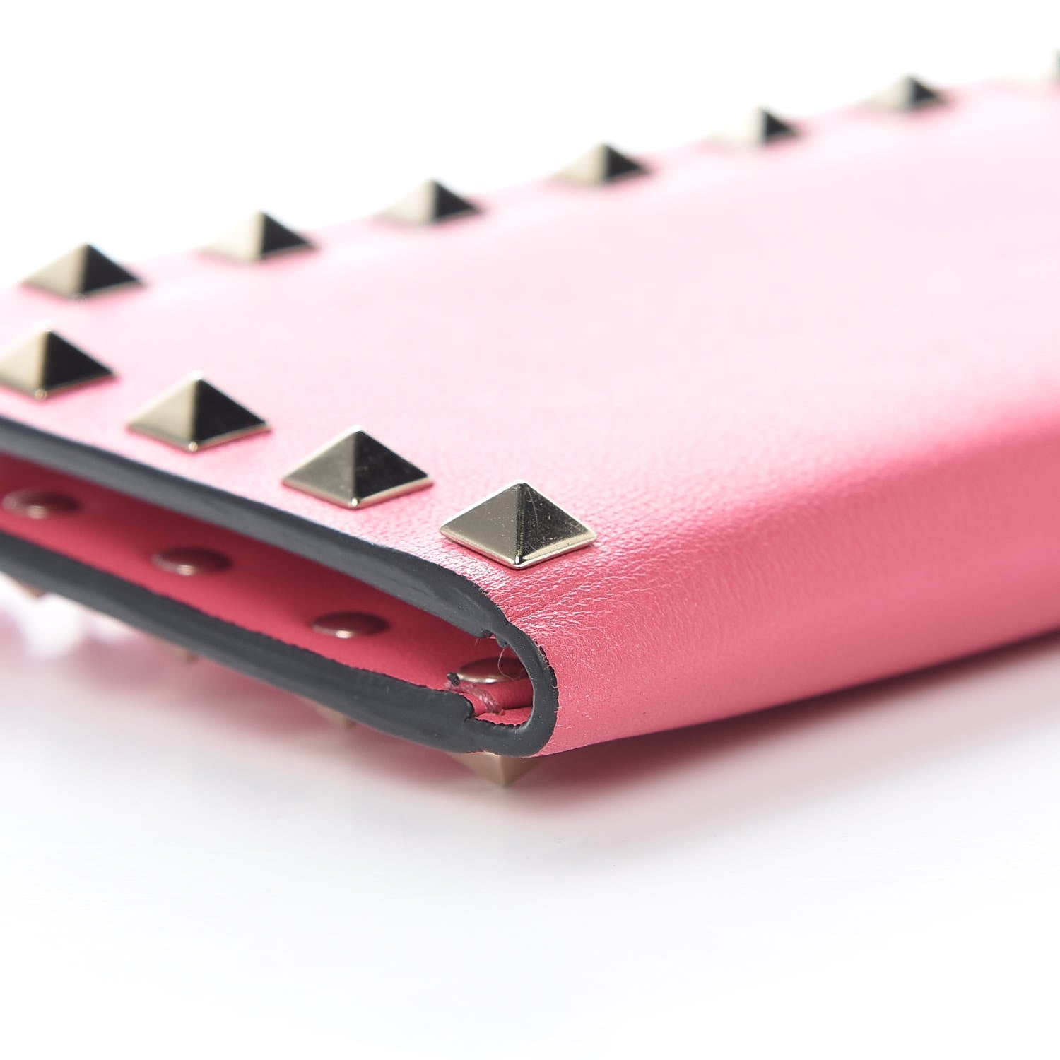 Valentino Garavani Vitello Rockstud Coin Case Card Holder Shadow Pink 5 of 9