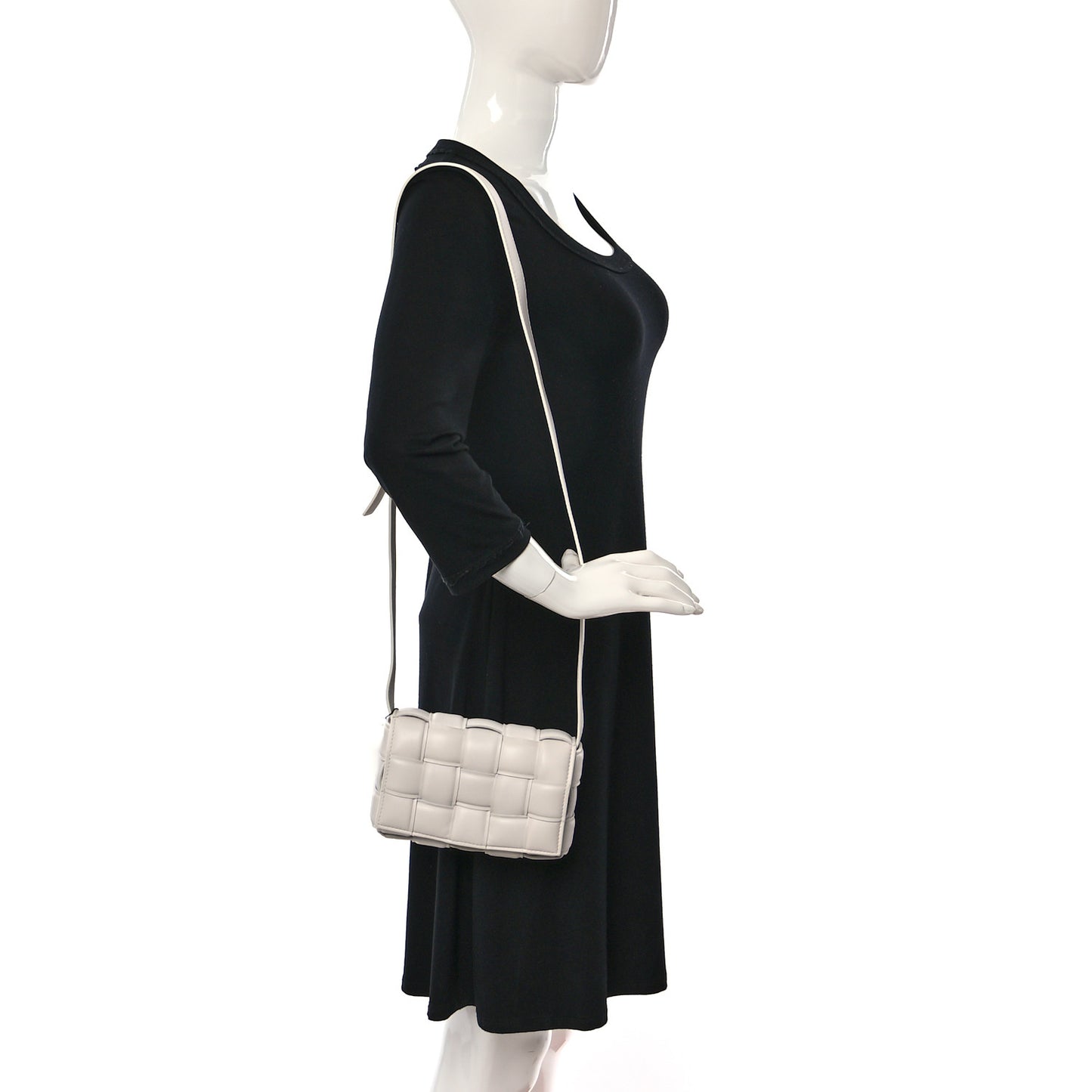 Nappa Maxi Intreccio Small Padded Cassette Crossbody Bag White White