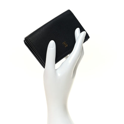 Burberry Grained Calfskin TB Compact Tri-Fold Wallet Black 2 of 8