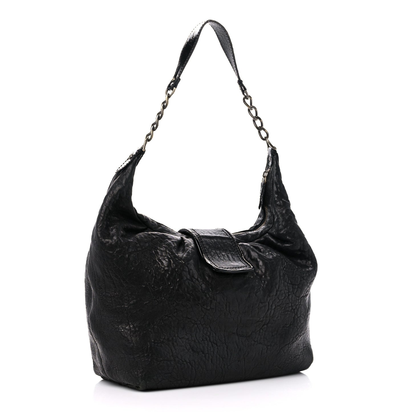 Nappa Patent B Buckle Hobo Black