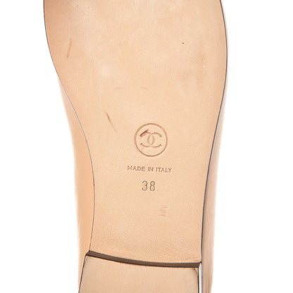Chanel Lambskin Cap Toe Ballerina Flats 38 Beige Black 8 of 20