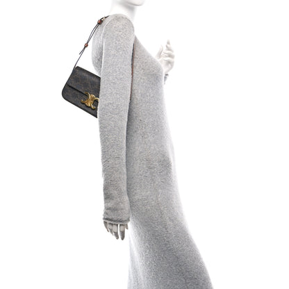 Celine Canvas Calfskin Triomphe Shoulder Bag Tan 2 of 12