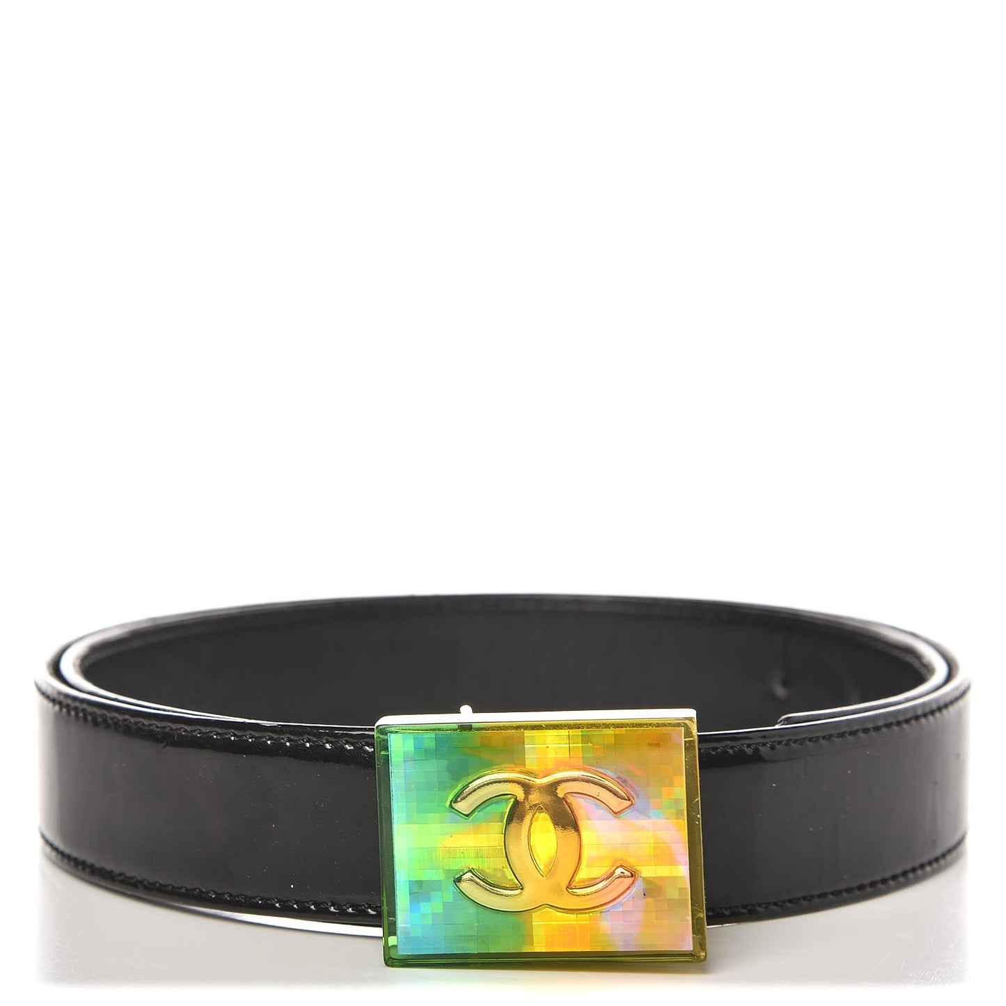 Patent Resin CC Belt 80 32 Black Multicolor