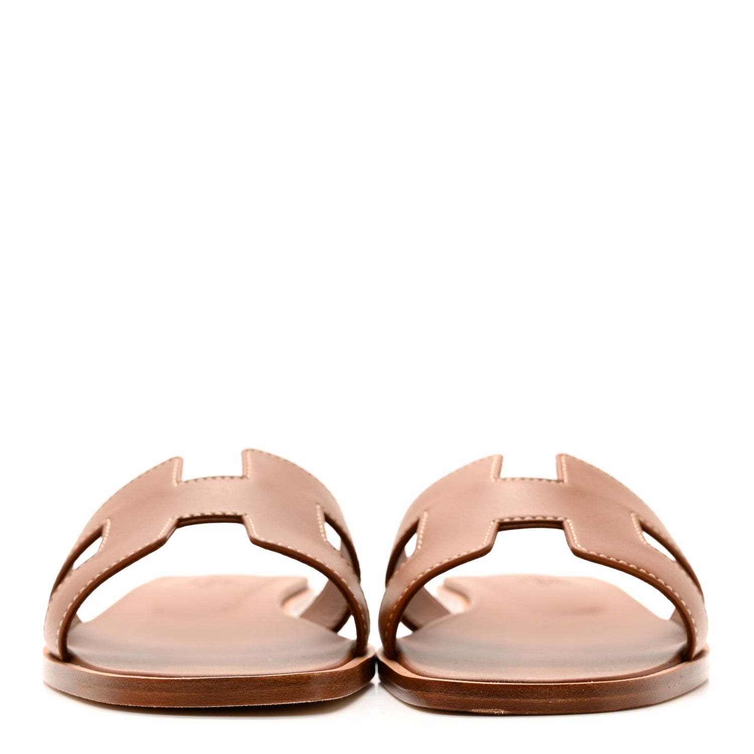 Hermes Box Calfskin Oran Sandals 35.5 Gold 2 of 10