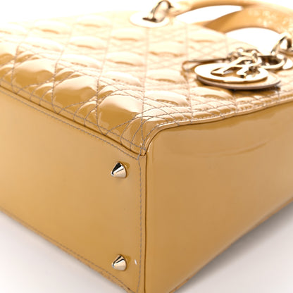 Christian Dior Patent Cannage Medium Lady Dior Beige 11 of 18