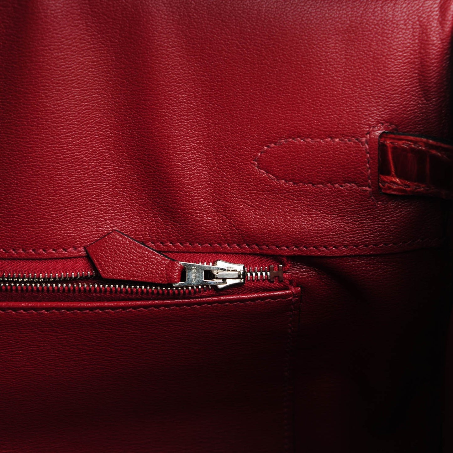 Shiny Porosus Crocodile Birkin 35 Rouge H