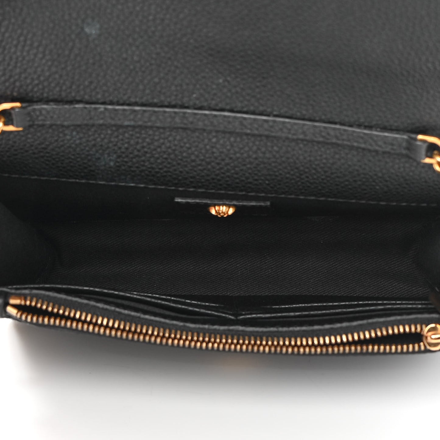 Grained Calfskin Palazzo Chain Evening Bag Black