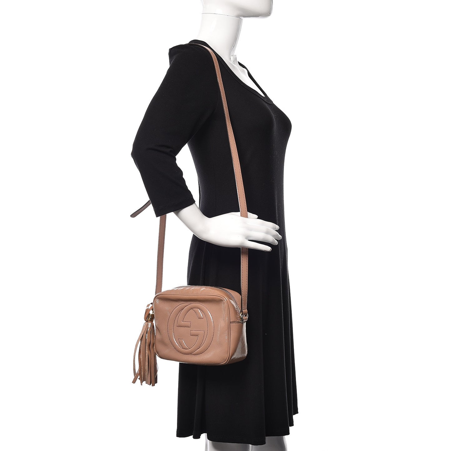Vernice Naplack Small Soho Disco Bag Dark Cipria