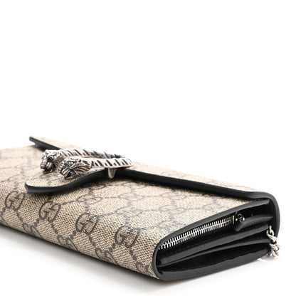 Gucci GG Supreme Monogram Dionysus Chain Clutch Wallet Beige Black 8 of 9