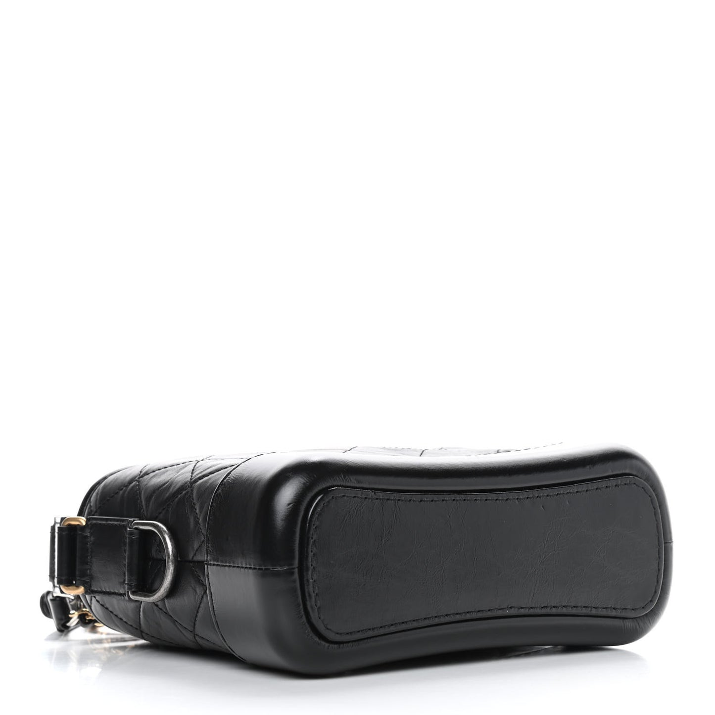 Aged Calfskin Quilted Small Gabrielle Hobo Black