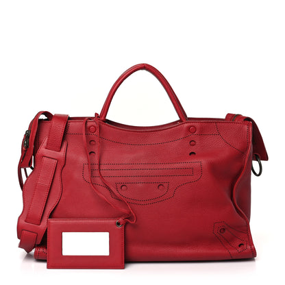 Balenciaga Veau Soyeux Perforated Blackout City Rouge Groseille 1 of 9