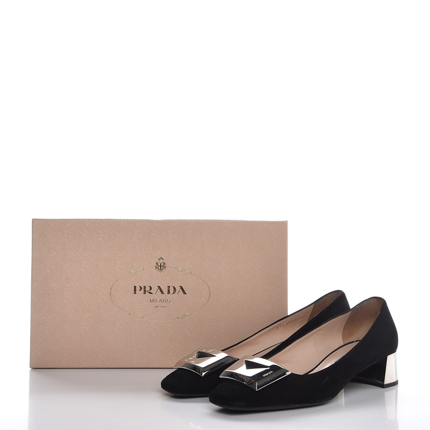 Suede Block Heel Pump 37.5 Black