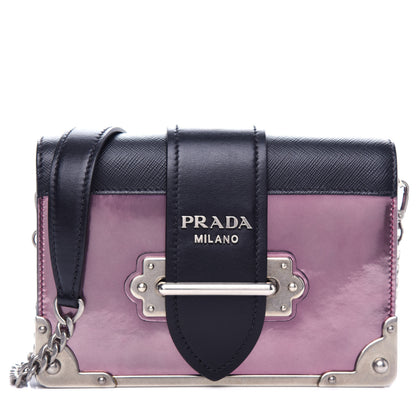 Prada Metallic Vitello Saffiano Cahier Bag Ferro Black 1 of 10