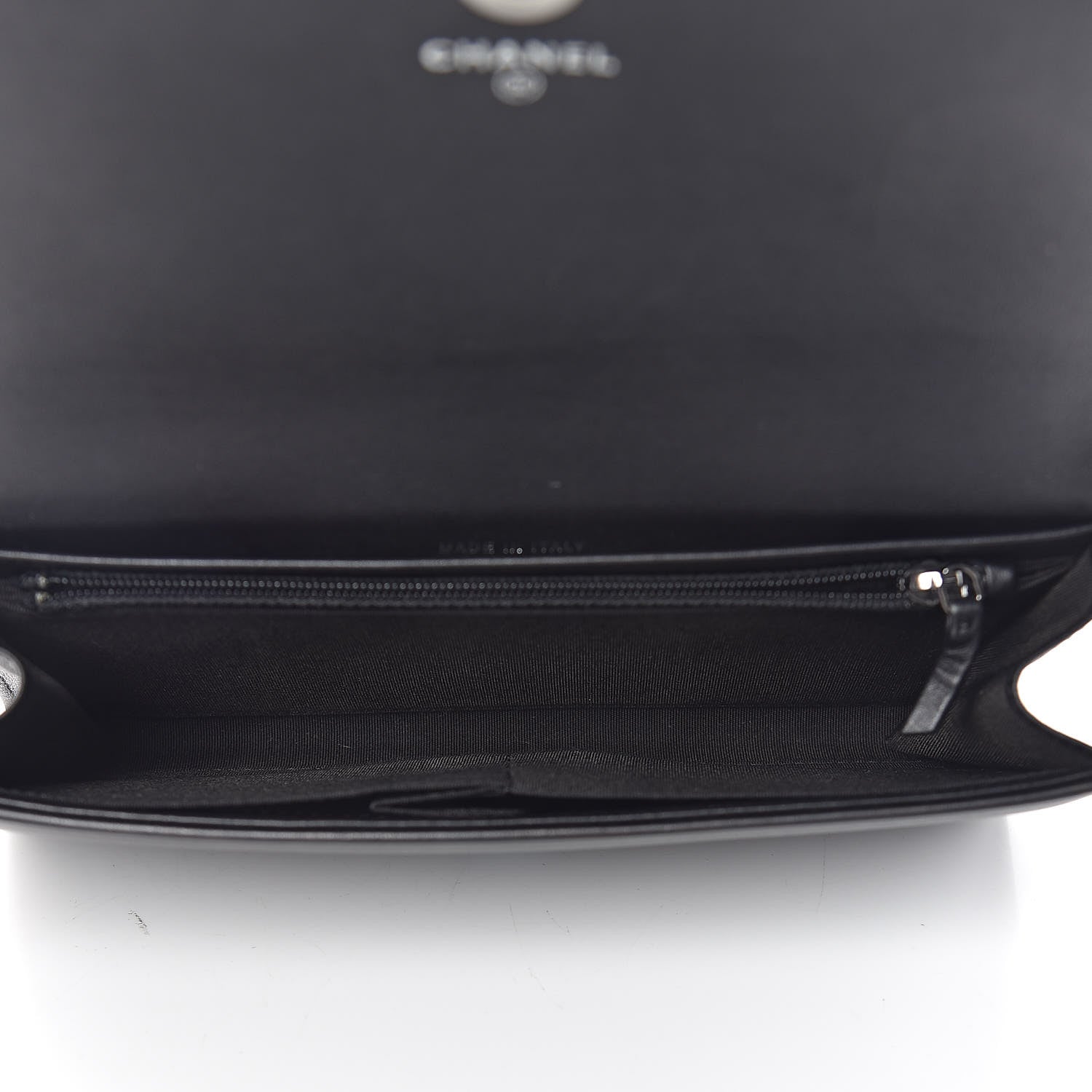 Chanel Lambskin Boy Wallet On Removable Chain WOC Black Navy 6 of 11